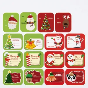 Christmas Gift Tag Stickers For Holiday Presents Self Adhesive Name Labels For Gift Wrap With Santa Snowman Patterns