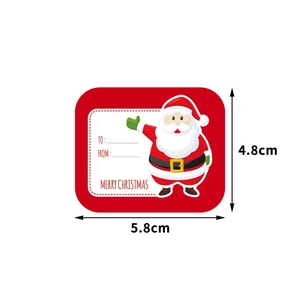 100pcs Christmas gift tags with Santa Claus and To From labels, 5.8x4.8cm stickers