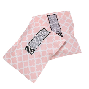 Waterproof floral shipping mailers with thank you clover pattern and self-adhesive seal