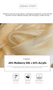 Detailed texture of silk blend scarf showing fine metallic yarn and breathable fabric weave