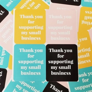 Detailansicht farbenfroher Aufkleber Thank You For Supporting My Small Business