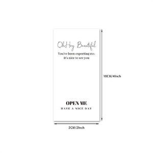 Detailed view of 10x5cm white rectangular Thank You labels for bakery box packaging