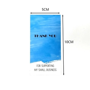 Blue water ripple design 5x10cm thank you card for small business gift packaging