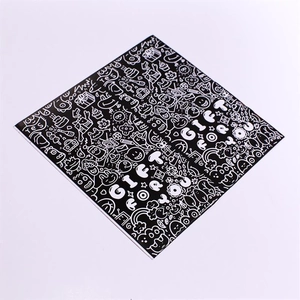 Detail of black and white doodle graffiti rectangle stickers for gift packaging decoration