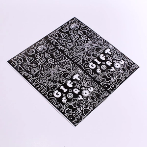Black and white doodle style rectangle stickers for cake packaging and gift sealing