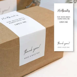 Minimalist Rectangular Thank You Stickers Coated Paper Adhesive Seal Labels For Gift Box Mailing Small Business Packaging
