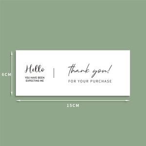 White rectangular adhesive gift box seal labels 15x6cm for packaging supplies