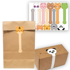Cute Cartoon Animal Sealing Stickers Copperplate Adhesive Panda Tiger DIY Baking Gift Box Labels For Scrapbooking Decor