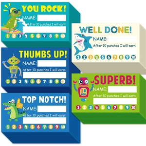 Reward Punch Cards For Kids Classroom Behavioral Incentive Tool Cartoon Pattern Motivational Paper Student Teacher Supplies