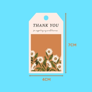 Flower and fruit thank you tags with daisy illustration for gift packaging decoration