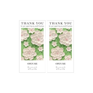 Pink floral Thank You stickers for gift box sealing and bakery packaging labels