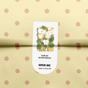 Rectangle floral thank you purchase stickers with cute flower design for gift packaging