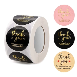 Autocollants de Remerciement pour Votre Soutien à Ma Petite Entreprise Étiquettes Adhésives Rondes Dorées Décoratives
