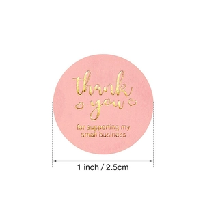 Autocollant rose et doré de 2,5 cm merci de soutenir ma petite entreprise