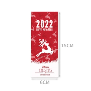 50-pack red Christmas reindeer stickers 15x6cm for festive gift box packaging