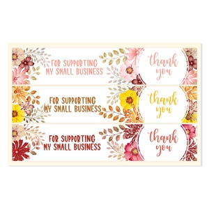 Florale rechteckige Dankeschön Aufkleber für Geschäftsverpackungen und Geschenke