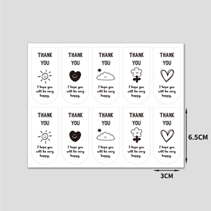 10-piece cute weather thank you rectangle seal stickers for gift packaging 3x6.5cm