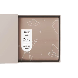 Minimalist rectangular weather stickers for gift box sealing with hand-drawn cloud patterns