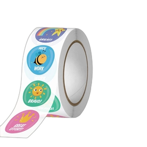 Rouleau d'autocollants de récompense pour enfants avec motifs de soleil et d'abeille