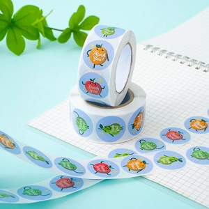 Rouleau de 500 autocollants de fruits Thank You pour scellage cadeau et déco