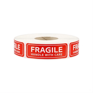 Fragile Handle With Care Warning Labels Red White Adhesive Stickers For Shipping Packaging Logistics Moving