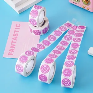 Round Sealing Sticker Labels Roll Made With Love Heart Pattern Self Adhesive For Gift Wrapping Envelope DIY Decoration