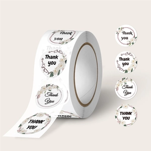 Adesivi Di Grazie Rotondo Floreale Autoadesivo Etichette Regalo Busta Etichette Sigillanti Per Decorazione Di Feste