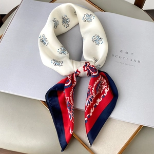 Paisley Print Square Scarf Satin Like Satin Professional Neck Tie Fashion Accessories For Women Elegant