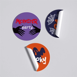 Halloween decorative roll stickers featuring Monster Party and Spooky ghost designs