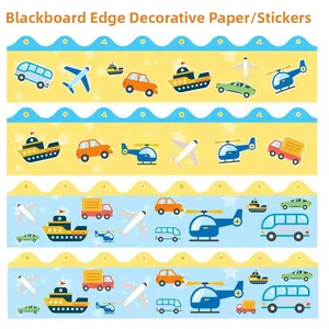 Cartoon transportation vehicles bulletin board border stickers for classroom decor
