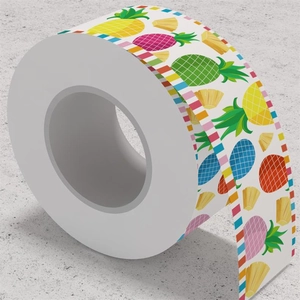 Detail of eucalyptus and colorful pineapple pattern border stickers for classroom decor