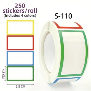 Detail of 250 self-adhesive labels per roll with 4 colors for spice jar marking