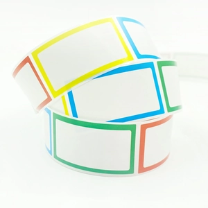 Multicolor border adhesive label roll for jar classification and handwriting marking