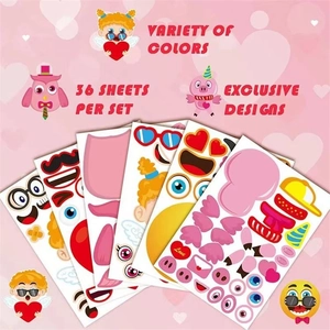 DIY Angel Stickers for Kids, 36 Sheets of Heart Pattern Puzzles for Valentine's Day Fun