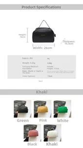 Size chart and technical specifications for the lychee pattern leather travel handbag