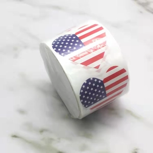Independence Day US Flag Heart Stickers Roll Patriotic Stars Stripes Decorative Labels For DIY Gift Wrapping Party Favors Face Decoration