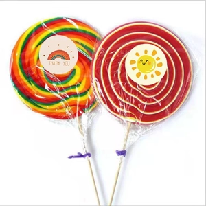 Cute cartoon weather thank you stickers for gift sealing on colorful spiral lollipops