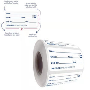 2x1 inch food safety record roll stickers for kitchen storage and date labeling