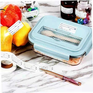 Dishwashable food safety labels roll for kitchen organization and storage jars