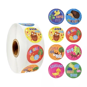 Cartoon Animal Reward Stickers Roll For Kids Motivational Encouragement Labels For Teachers Students Classroom Home School