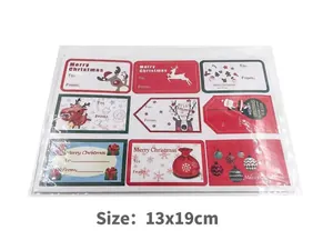 Christmas gift stickers with reindeer and bell designs in a 13x19cm packaging set