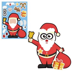 DIY Weihnachtsmann Aufkleber Set für Kinder mit verschiedenen festlichen Zubehör Aufklebern