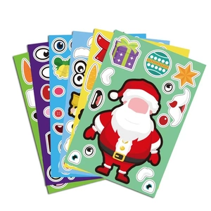 5-teiliges Set DIY Weihnachts-Cartoon-Sticker für Geschenkboxen und Koffer Deko