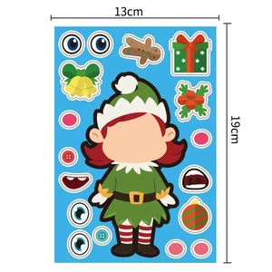 DIY Weihnachts-Elf Aufkleber-Set mit festlichen Elementen für Geschenkboxen und Koffer