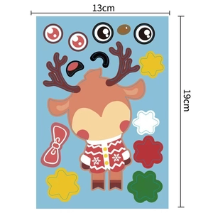 DIY Reindeer Christmas puzzle sticker with 13x19cm dimensions for holiday craft fun
