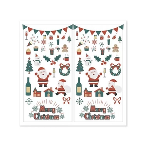 Merry Christmas Sealing Stickers Rectangular Self Adhesive Gift Box Decorative Labels For Holiday Package Envelope Wrap