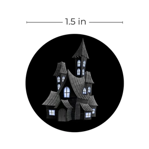 Halloween pumpkin castle gift sticker roll 1.5 inch round adhesive labels for envelopes