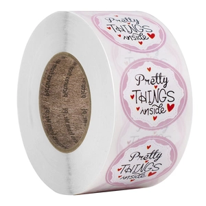 Pretty Things Inside Roll Stickers Round Self Adhesive Labels For Gift Wrapping Packaging Sealing Envelope Small Business