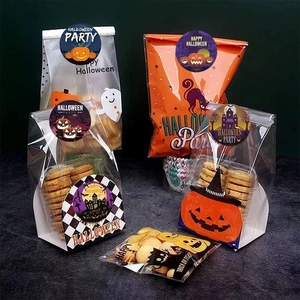 Sachets cadeaux d'Halloween avec motifs citrouille et fantôme et autocollants de scellage