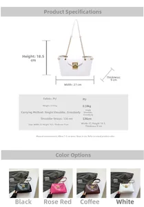 Detailed size guide and dimension specifications for large capacity chain tote bag